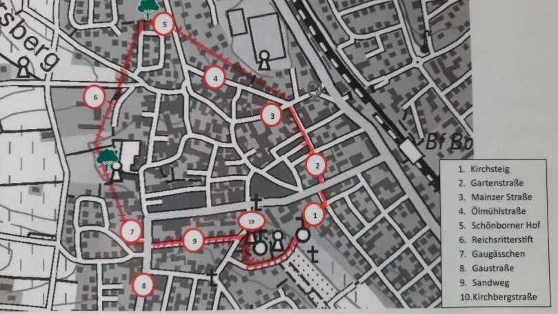 Ortsplan Bodenheim mit eingezeichnetem Ringwall-Graben